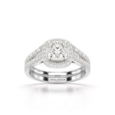1.77 CT Cushion Cut Halo Layered Lab Diamond Ring